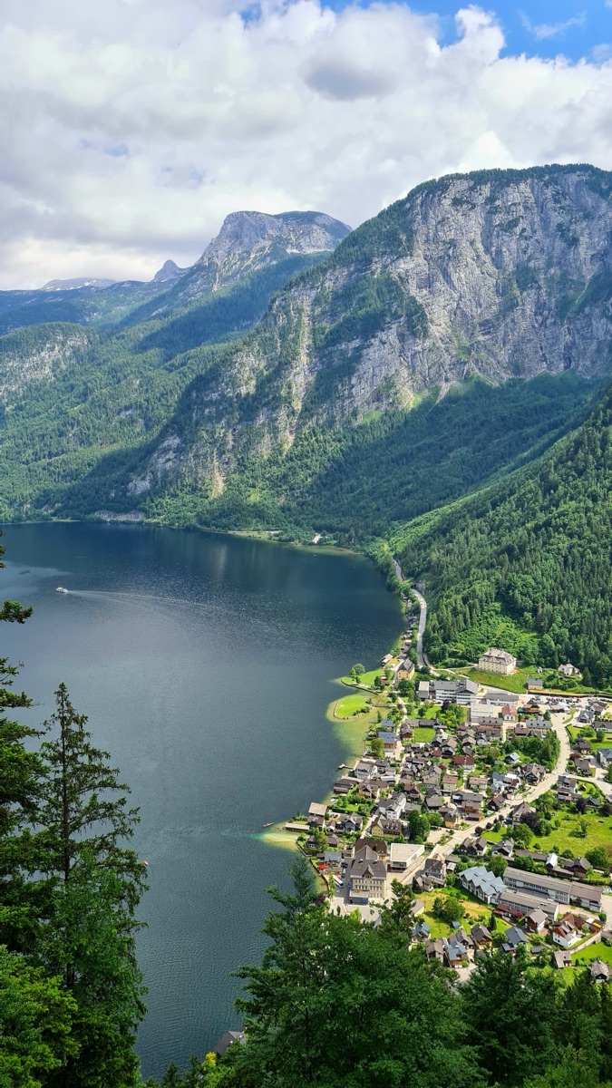 Mist over a mountain fjord